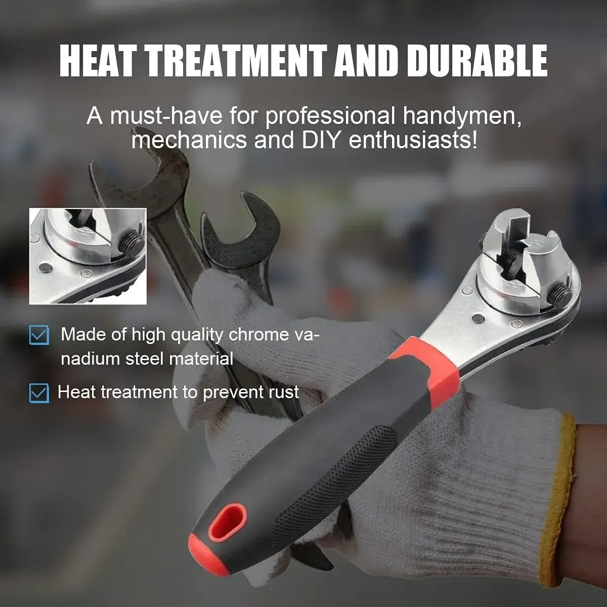 Adjustable 6-22 Ratchet Wrench Multi-Function Auto Repair Quick Release Combinat