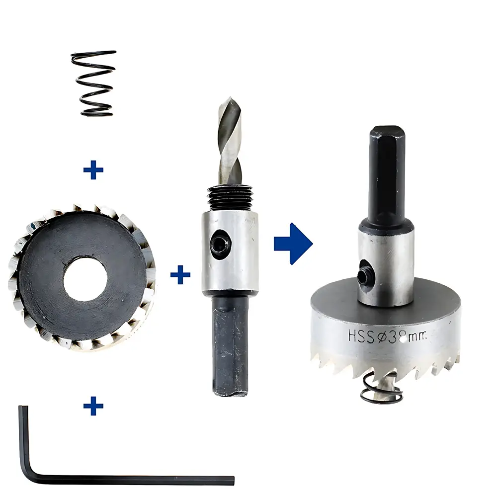Carbide Tip HSS Drill Bit Hole Opener 16mm High Speed Steel Hole Saw Cutter Drill Bit for Stainless Steel Metal Alloy Drill