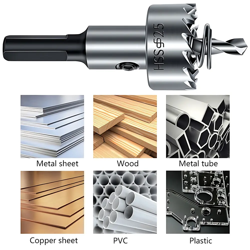 Carbide Tip HSS Drill Bit Hole Opener 16mm High Speed Steel Hole Saw Cutter Drill Bit for Stainless Steel Metal Alloy Drill