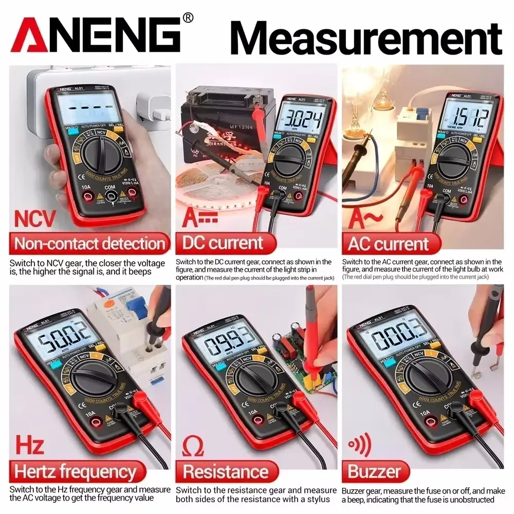 AL01 ANENG Inductance Digital Multimeter 6000 Count True-RMS AC/DC Voltage Meter Current Tester Professional Electrician Tools