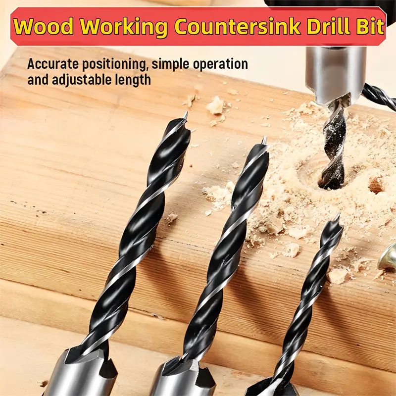 3mm-10mm HSS Countersink Drill Bit Set Reamer Woodworking Chamfer Drill Counterbore Pliot Hole Cutter Screw Hole Drill