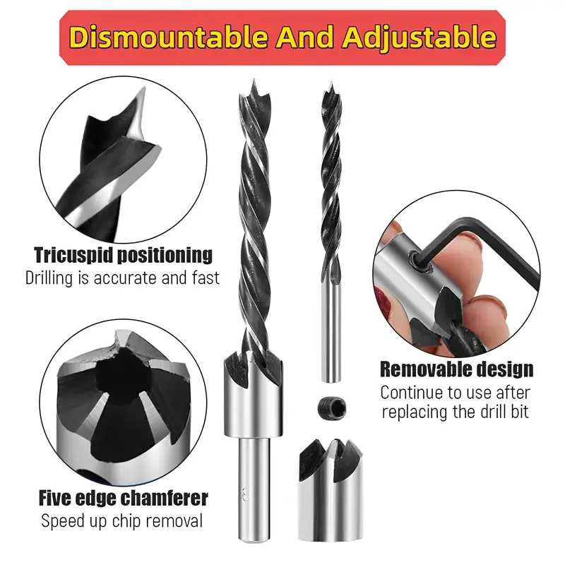 3mm-10mm HSS Countersink Drill Bit Set Reamer Woodworking Chamfer Drill Counterbore Pliot Hole Cutter Screw Hole Drill
