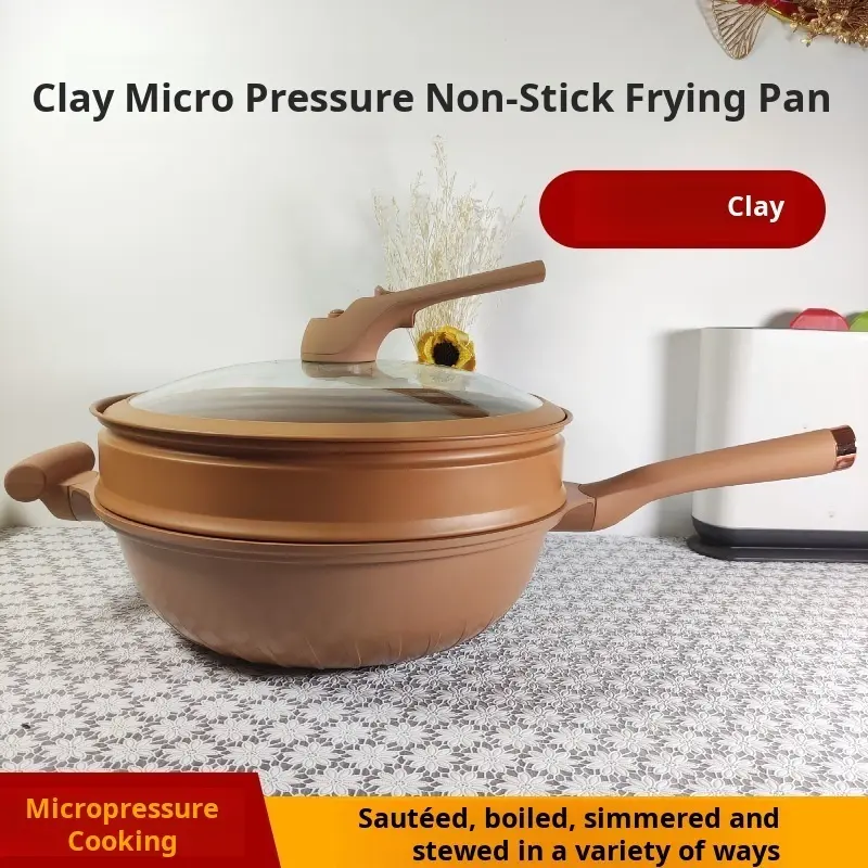 Multifunctional titanium alloy nonstick frying pan Home cooking pan without coating less fume frying