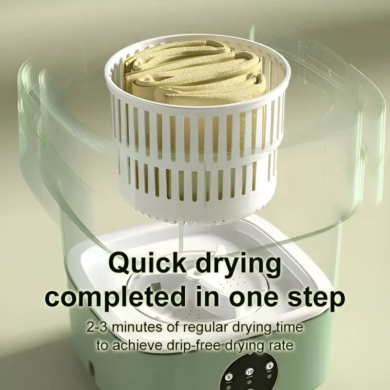 8.5L  Foldable Washing Machine Mini Socks Underwear Panties Washing Machine  with Spin Dryer Bucket for Clothes Travel