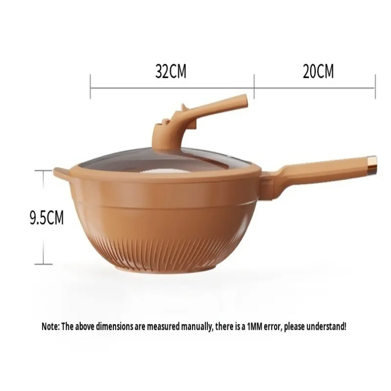 Multifunctional titanium alloy nonstick frying pan Home cooking pan without coating less fume frying