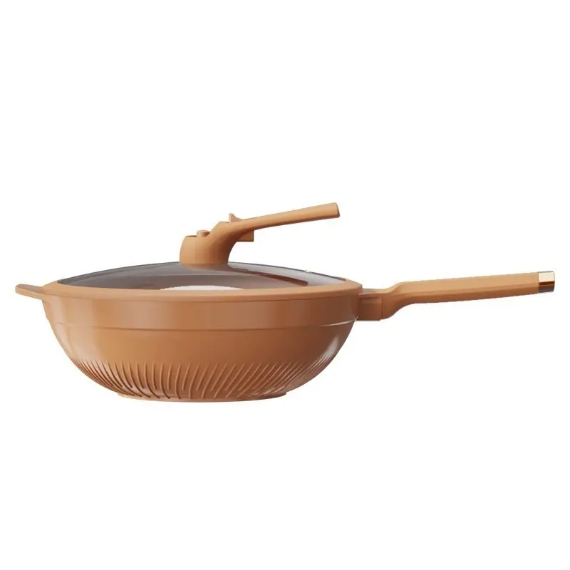 Multifunctional titanium alloy nonstick frying pan Home cooking pan without coating less fume frying