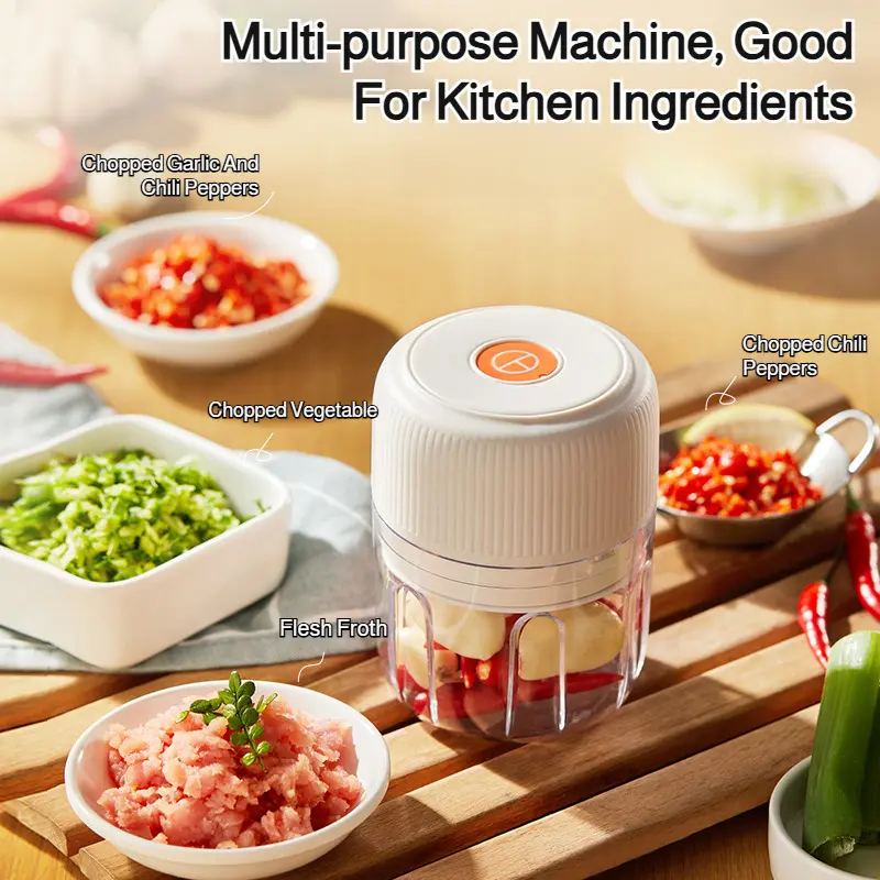 3 In 1 Electric Hand Garlic Mixer Mastery Speed Stranded Wireless Rechargeable Food Blender/Cordless Electric Garlic Masher