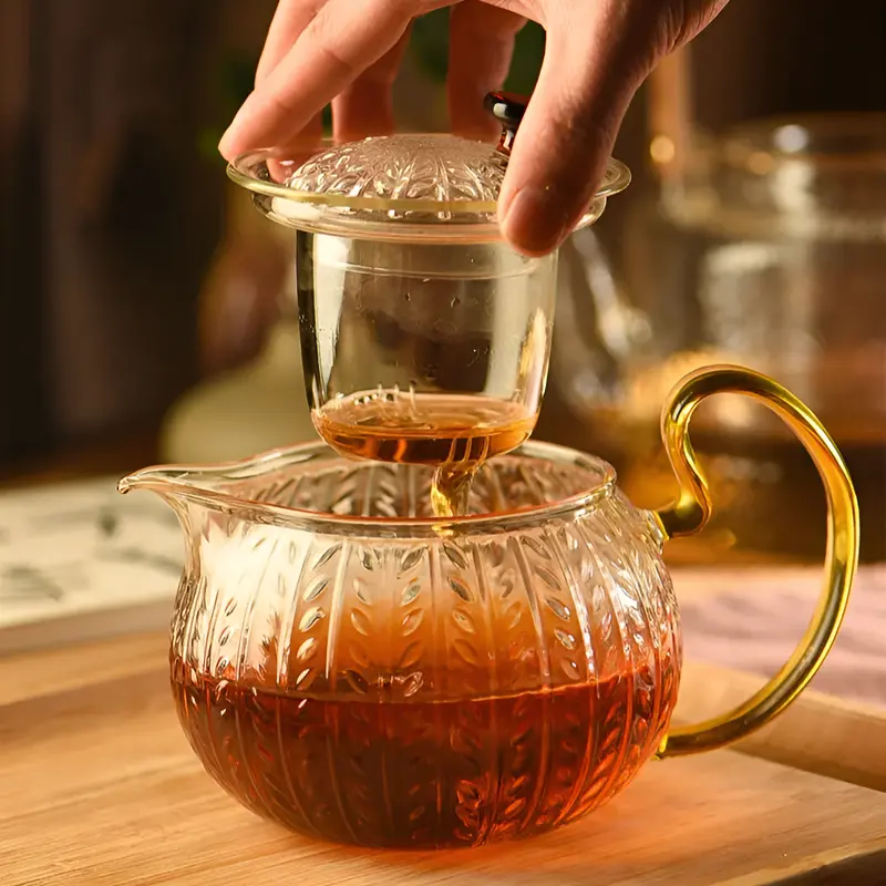 Glass Teapot Heatresistant Thickened Teapot Tea Water Separation Glass Teapot Tea Infuser Filter High Borosilicate Chinese Teawe
