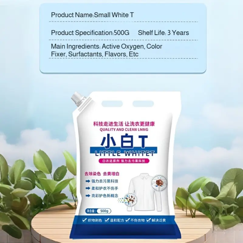 White T-Shirt Washing Powder Strong Stain Removal Yellowing And Whitening Bleach Anti-Staining Special Washing Powder For White