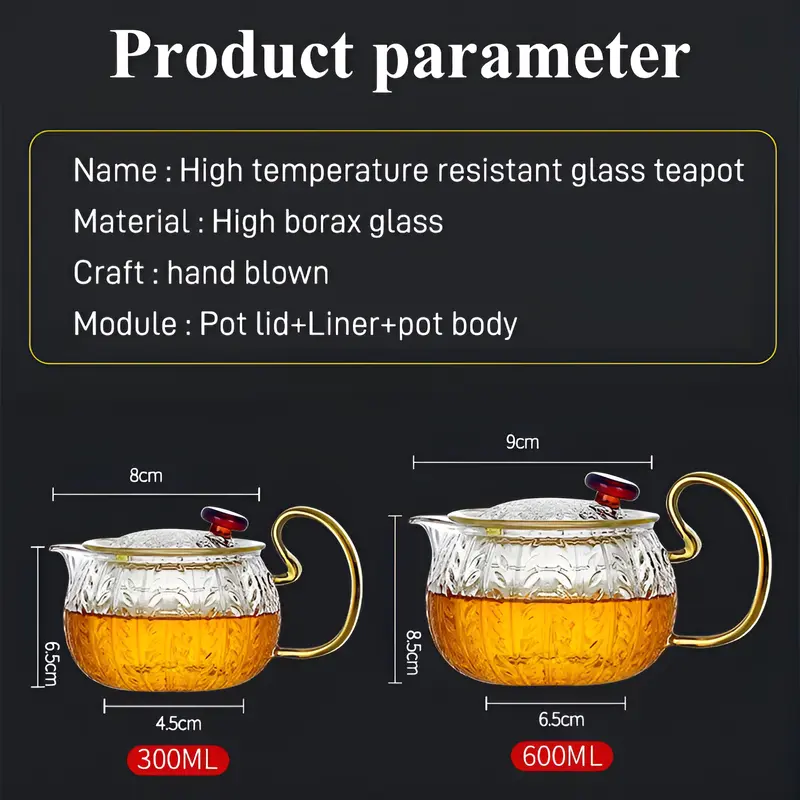 Glass Teapot Heatresistant Thickened Teapot Tea Water Separation Glass Teapot Tea Infuser Filter High Borosilicate Chinese Teawe