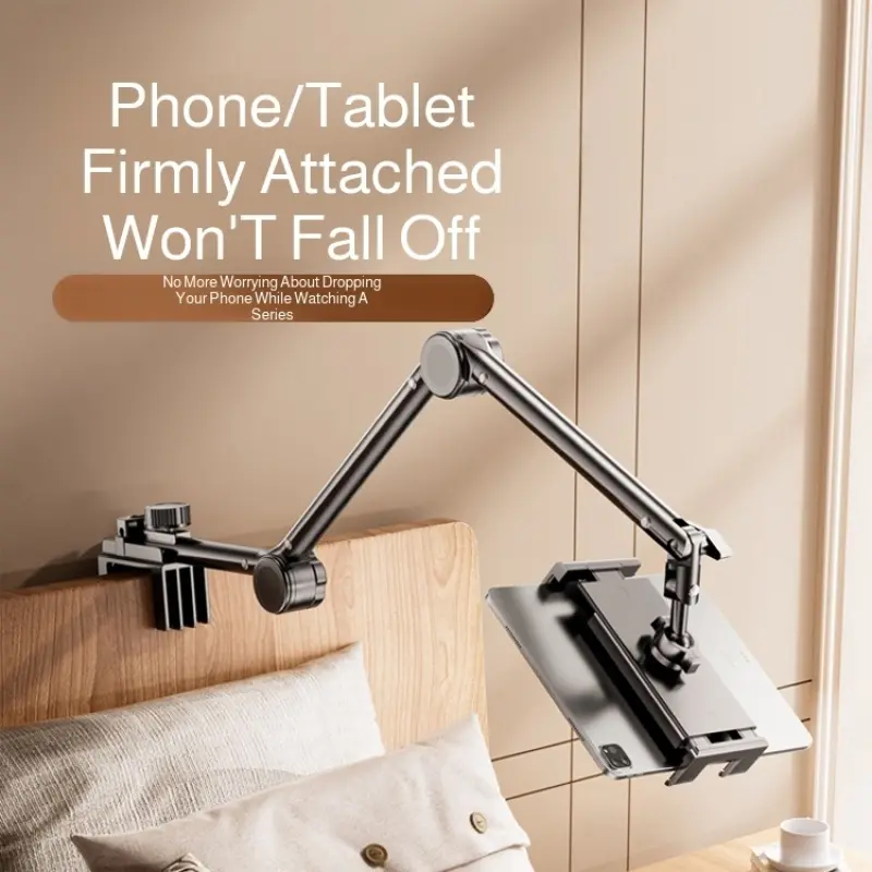 Bedside Phone Stand with Rotating Cantilever Adjustable Lazy Mobile Phone Stand for Bedside and Desktop  Live Broadcast Video