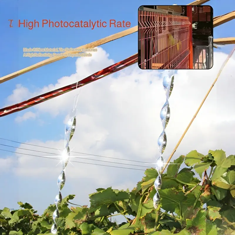 12/24pcs Colorful Spiral Bird Repellent Stick Outdoor Garden Wind-turned Bird Repellent Outdoor Balcony Bird Repellent Stick