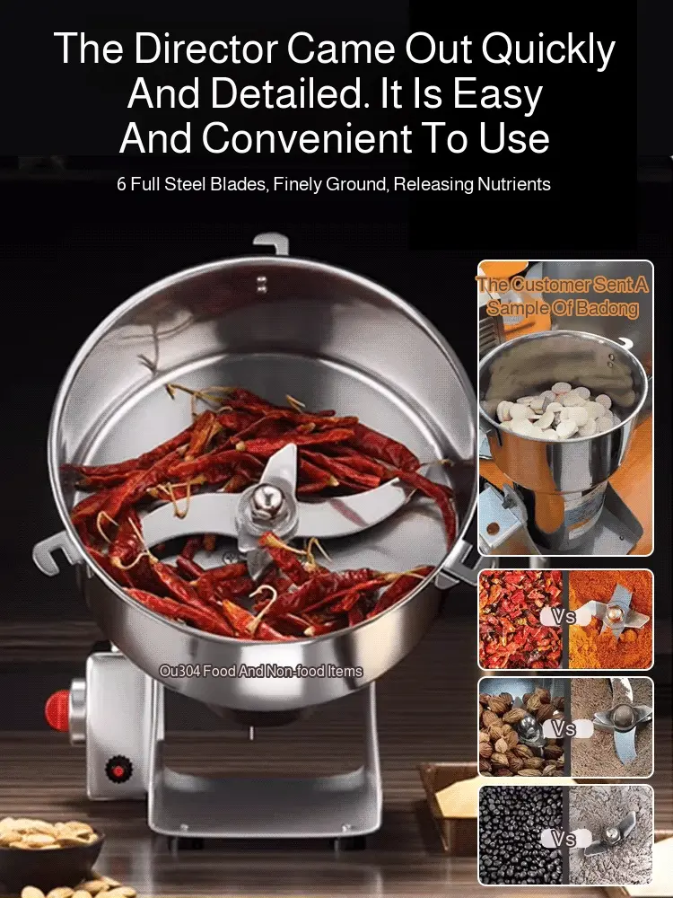 Grains and Cereals Grinder Grains Spices  Coffee Dry Food Grinder Mill Grinding Machine Gristmill Home Flour Powder Crusher