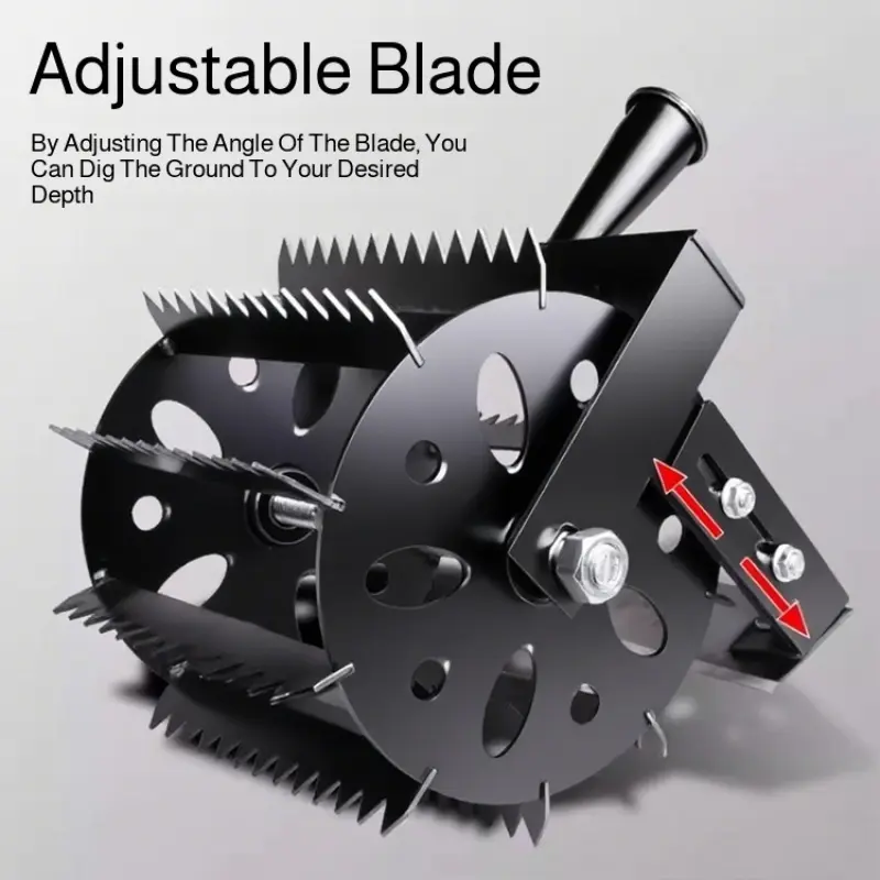 Agricultural Hoe Manganese Steel Thickened Upgraded Weeding Loosening Tool Wheeled Hand-push Weeding Hoe Sawtooth Agricultur Hoe