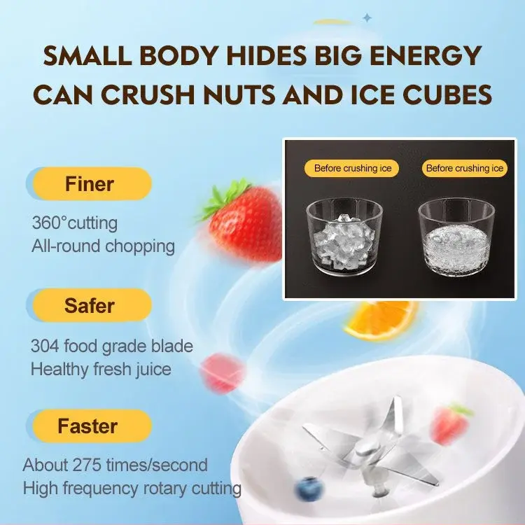 Mini Juice Blender Portable Electric Juicer Bottle with Straw Shake Orange Lemon USB Charging Fruit Mixer Fresh Squeezer Machine