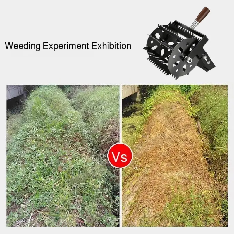 Agricultural Hoe Manganese Steel Thickened Upgraded Weeding Loosening Tool Wheeled Hand-push Weeding Hoe Sawtooth Agricultur Hoe
