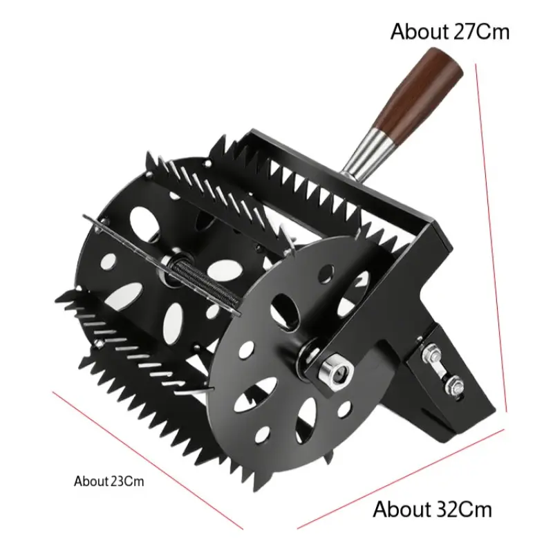 Agricultural Hoe Manganese Steel Thickened Upgraded Weeding Loosening Tool Wheeled Hand-push Weeding Hoe Sawtooth Agricultur Hoe