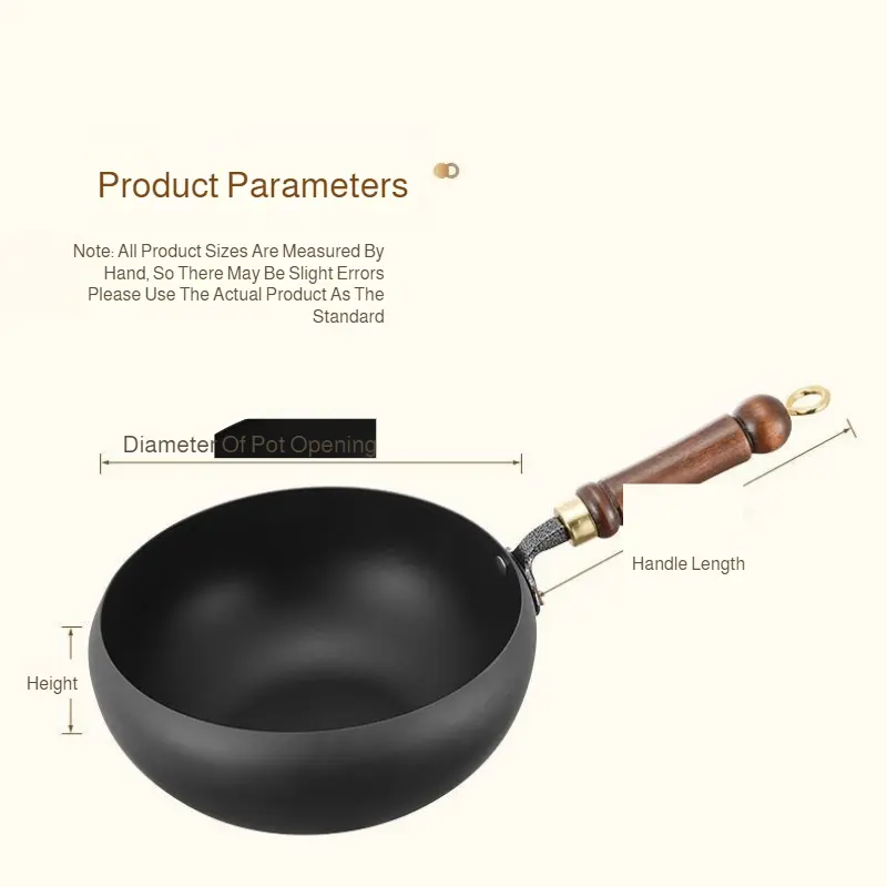 Big Belly Pot Uncoated Non-stick Pot Household Cooking Small Iron Pot  Flat Bottom Frying Pan Kitchen Gas Stove Universal Pan