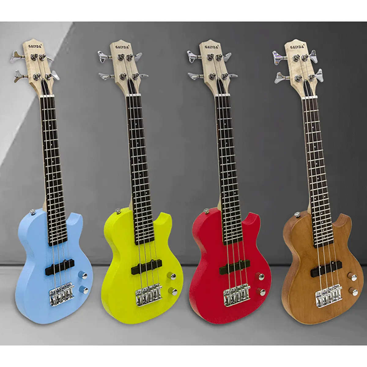 High Quality 4 Strings Electric Bass Guitar, Colourful 30 Inch Bassguitar, Children Bass Mini Guitar,Portable Travel Bass