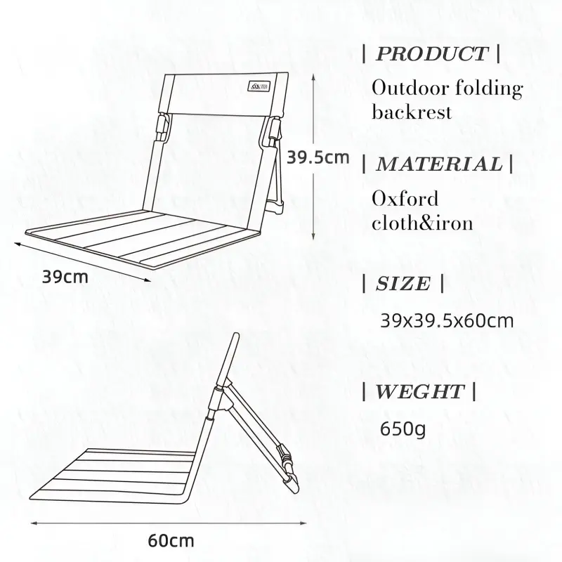 Outdoor chair ground chair outdoor camping back cushion chair portable folding chair tent leisure ch