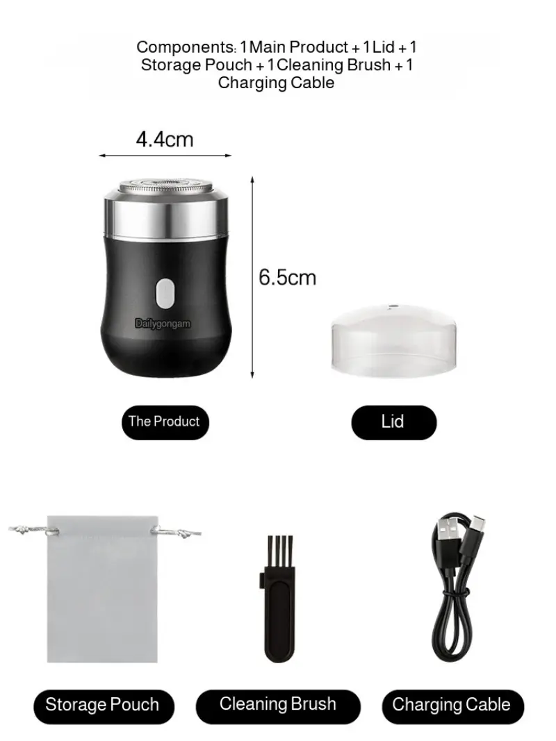 Men's Rechargeable Razor Mini Smart Portable Rechargeable Shaver Wet and Dry Washable Beard Razor Traveling Small  Razor