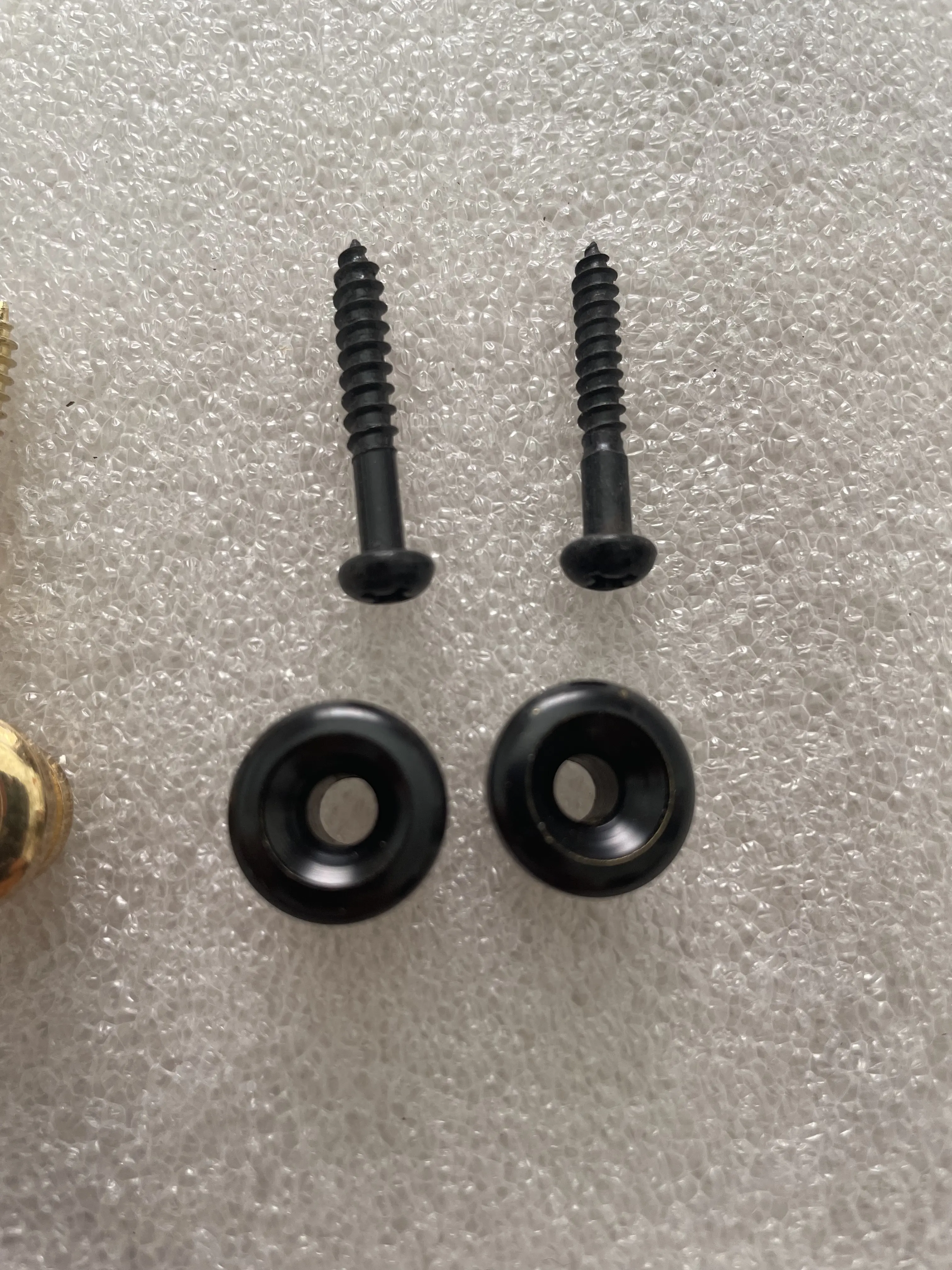 Guitar Strap Lock Locking Pegs Pin, Black Copper End, Button for Acoustic, Classical, Electric Bass, Ukulele Parts, 2Set