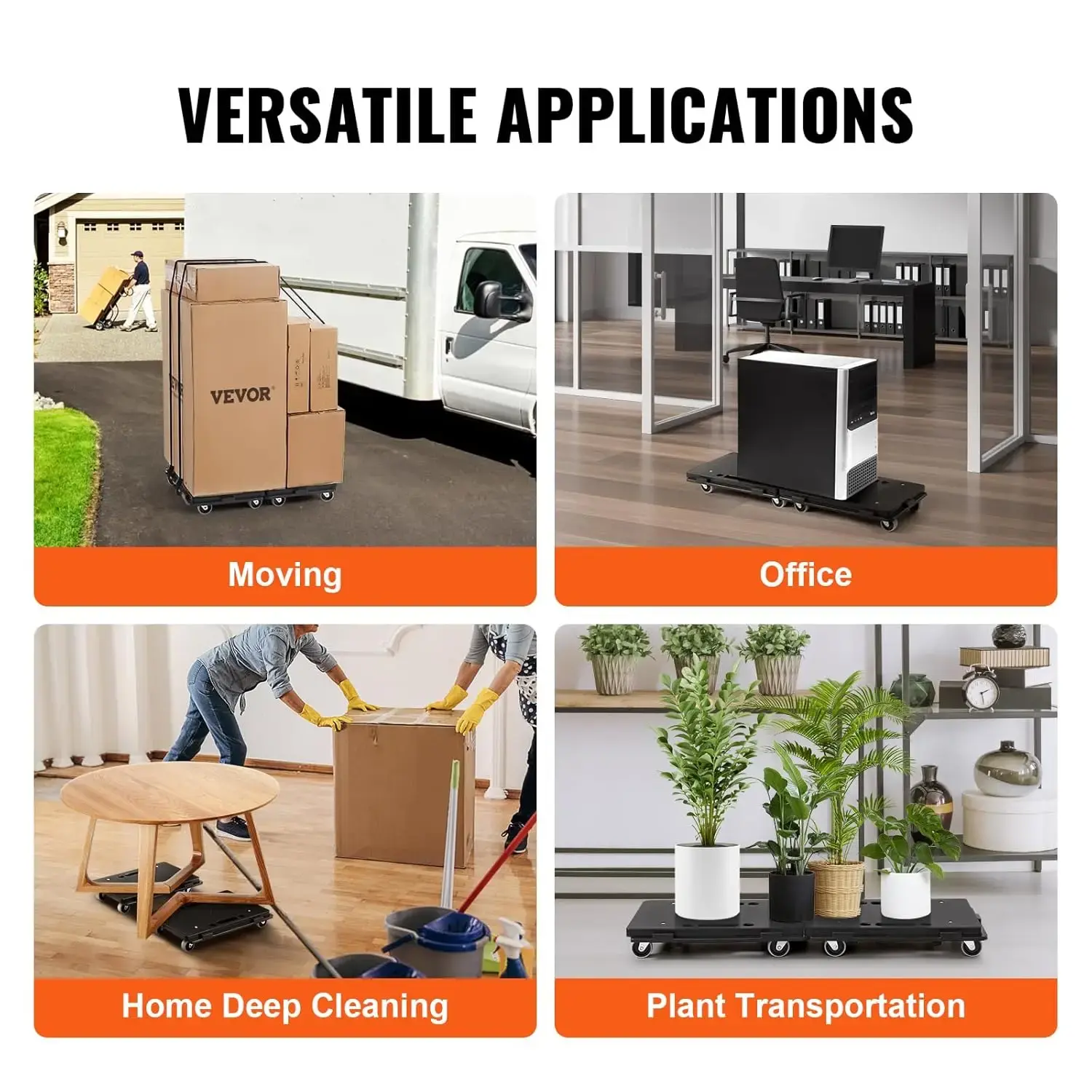 Furniture Moving Dolly, 16 x 11in 500 lbs Capacity Furniture Movers Dollies 4 Wheels, Portable Moving Rollers Heavy Duty