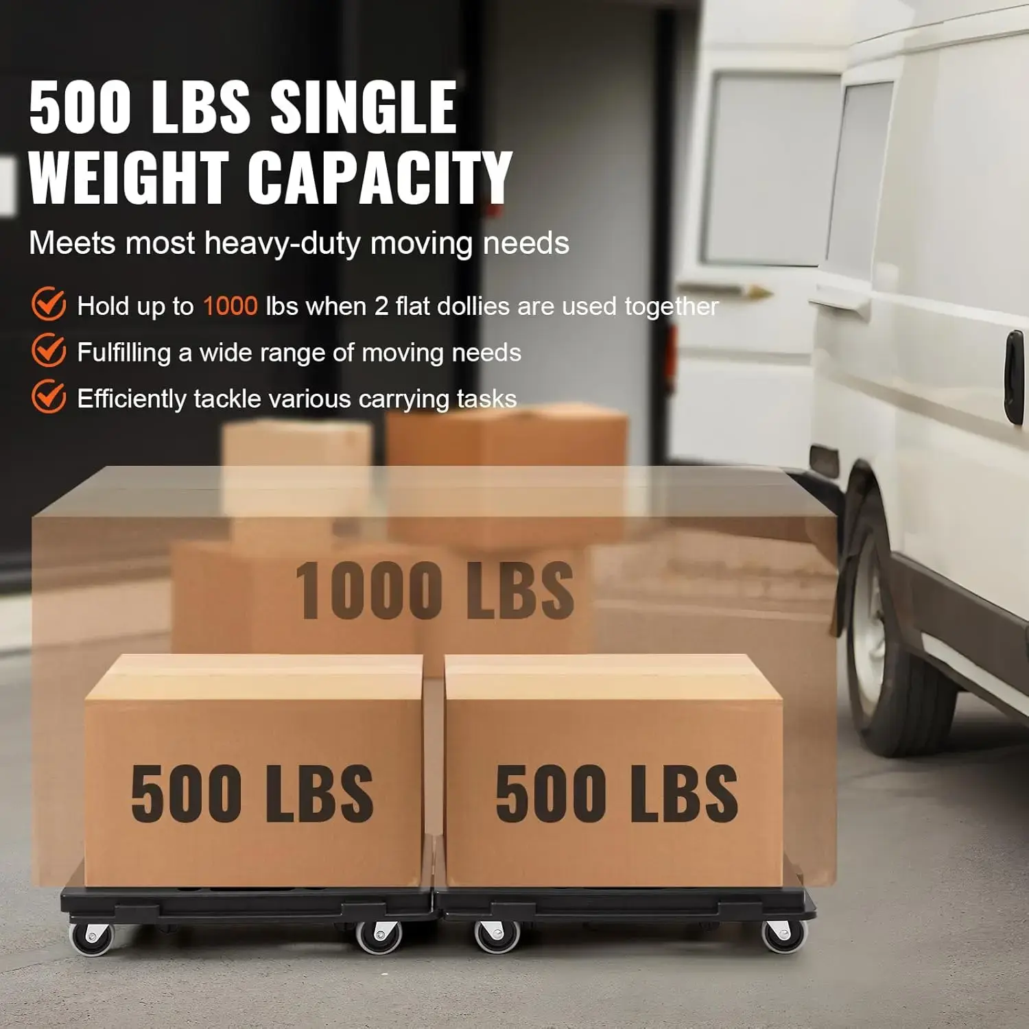 Furniture Moving Dolly, 16 x 11in 500 lbs Capacity Furniture Movers Dollies 4 Wheels, Portable Moving Rollers Heavy Duty