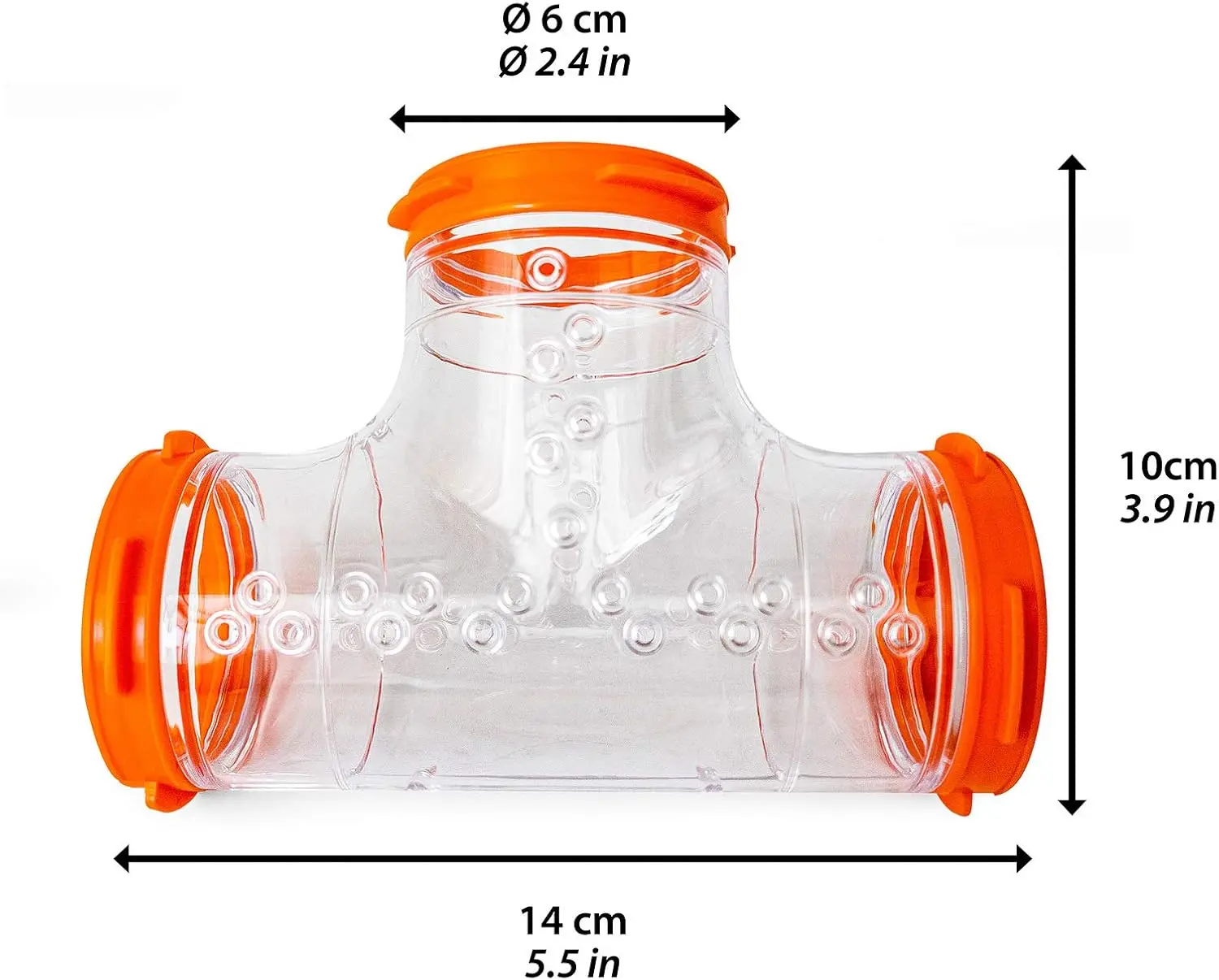 Hamster Cage Play Tube | T-Tunnel, 5.5L x 3.9H x 2.4 Diameter Inches, Clear
