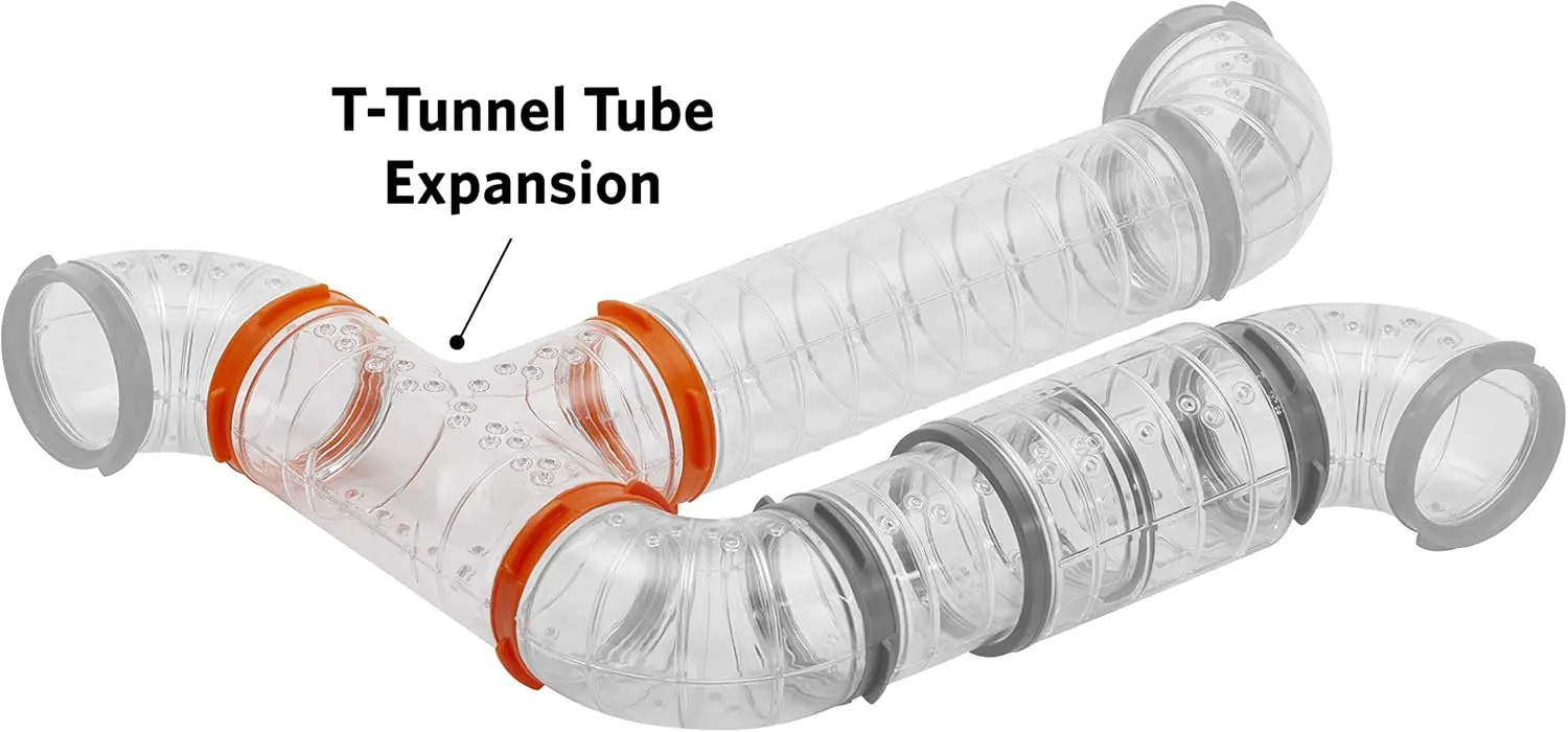 Hamster Cage Play Tube | T-Tunnel, 5.5L x 3.9H x 2.4 Diameter Inches, Clear