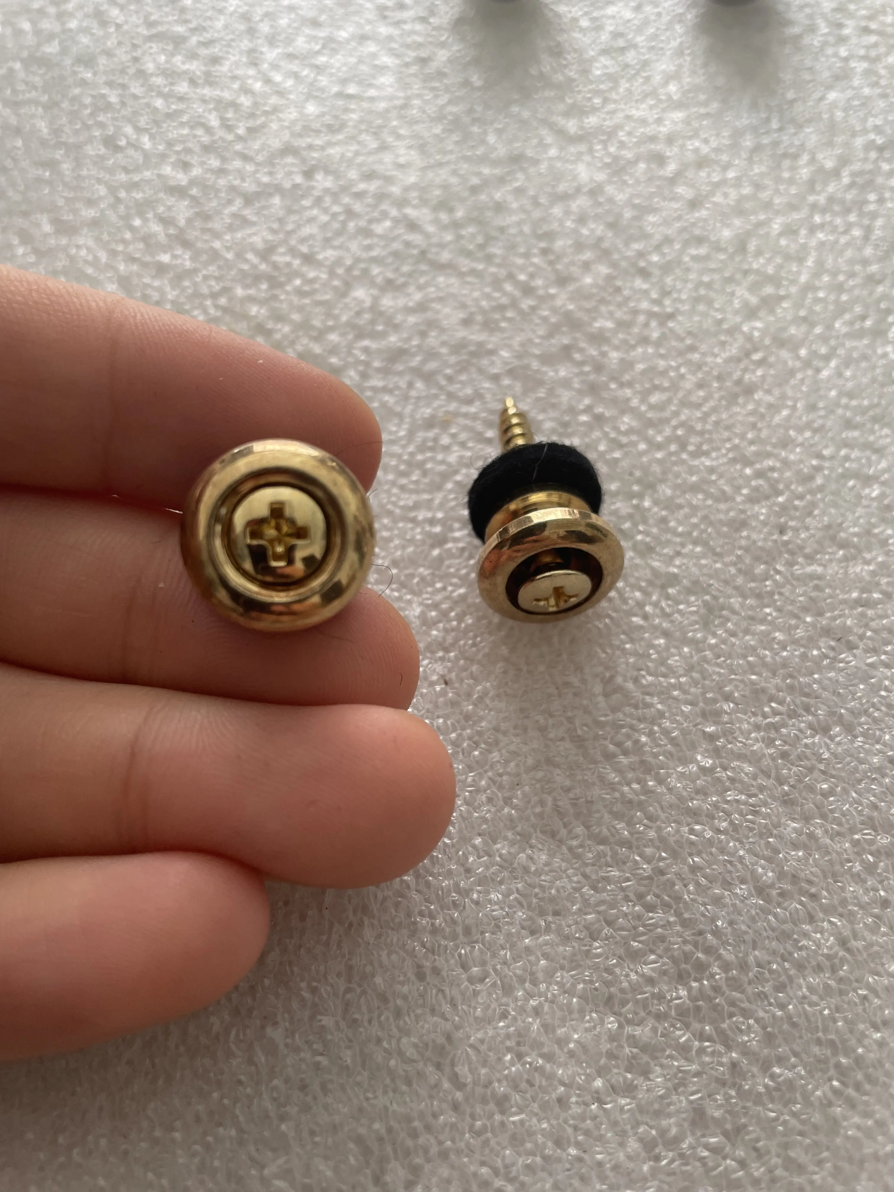 Solid Copper End Strap Button for Acoustic Electric Bass Guitar, Locking Pegs Pin, Ukulele Parts, 2Set