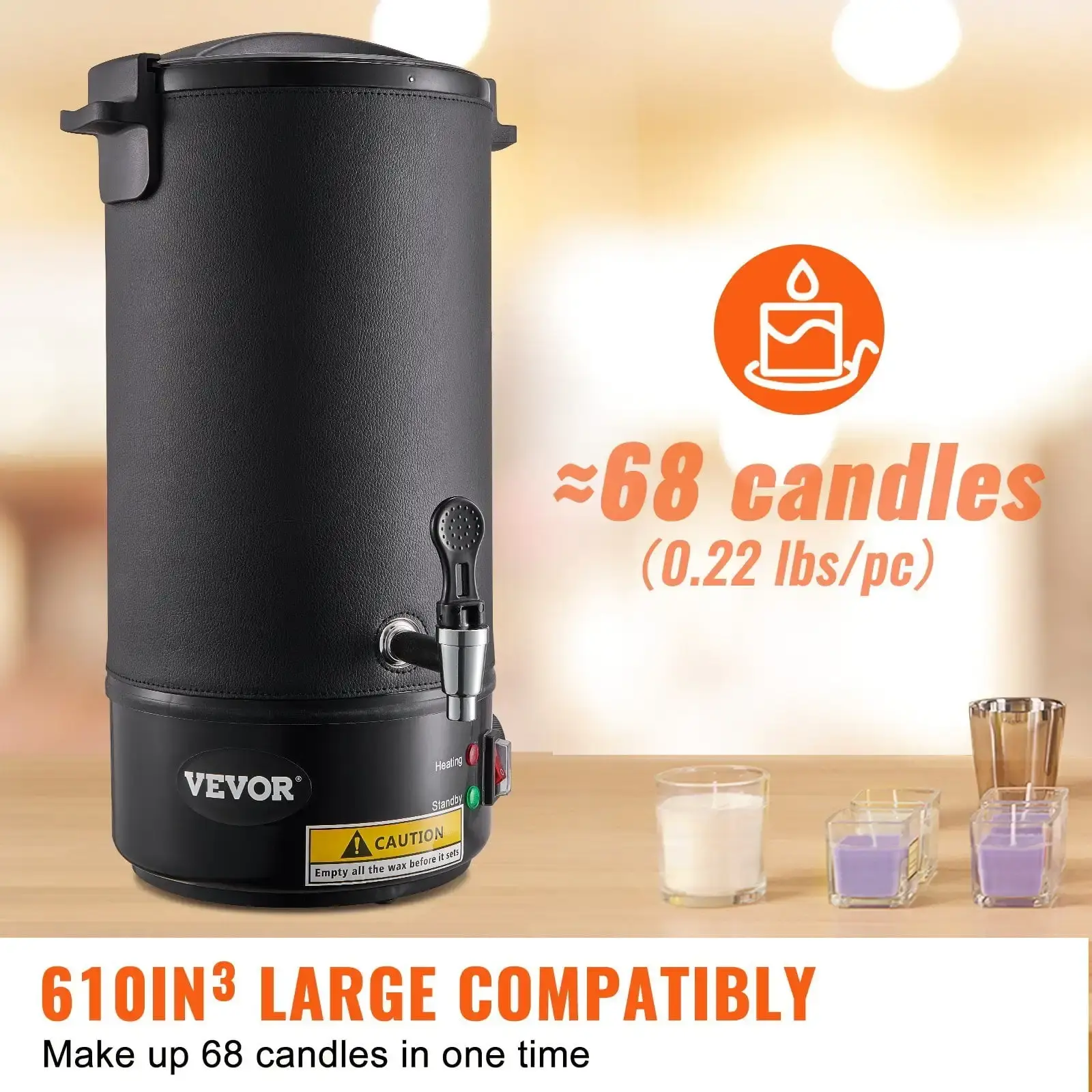 10 L Wax Melter for Candle Making, Extra Large Electric Wax Melting Pot, with Easy Pour Spout and 9-level Temp Control