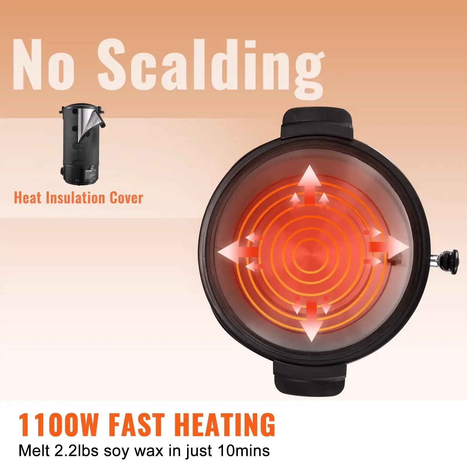 10 L Wax Melter for Candle Making, Extra Large Electric Wax Melting Pot, with Easy Pour Spout and 9-level Temp Control