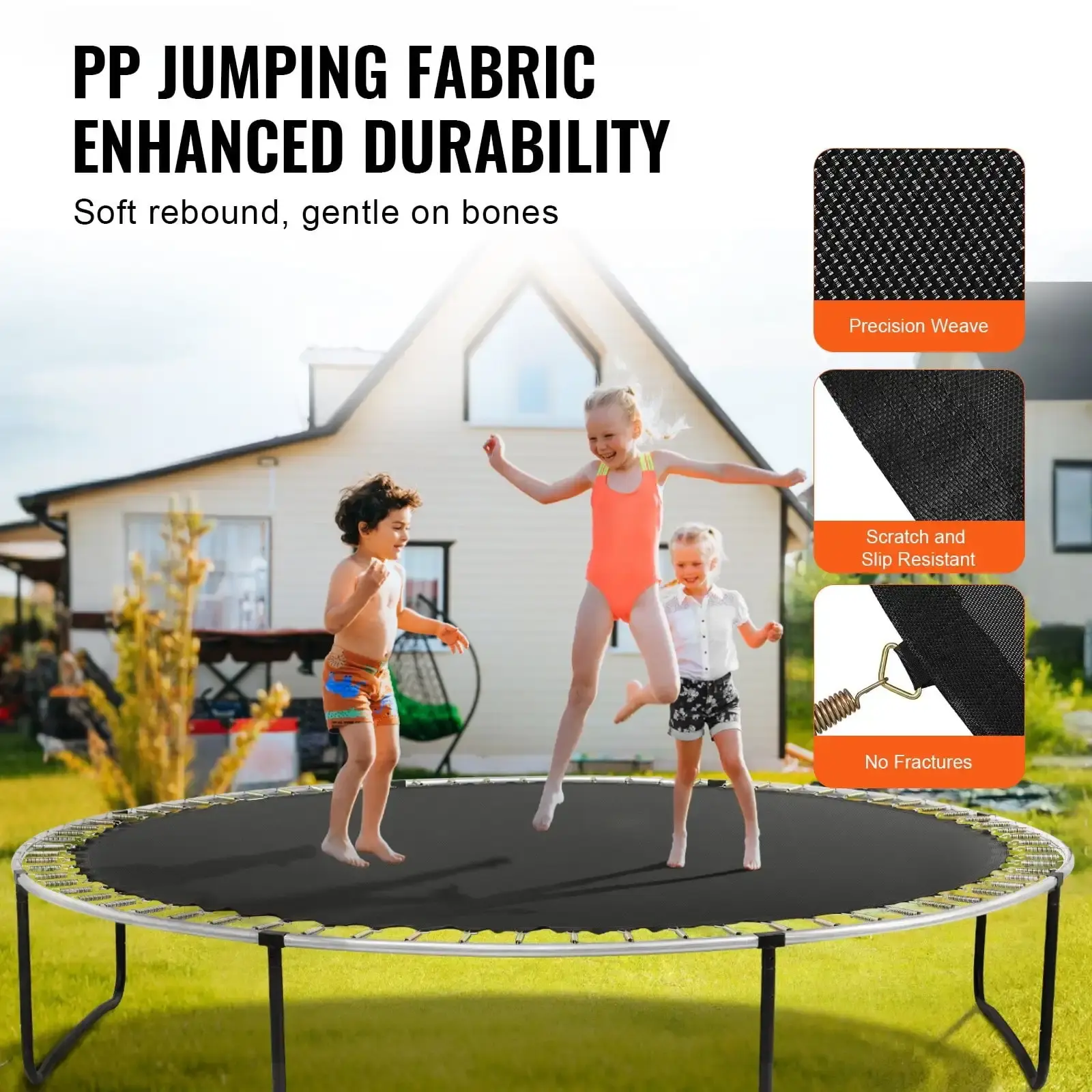 Replacement Trampoline Mat Fits 14ft Frame 72 V-Ring 6.5"-7" Spring Length