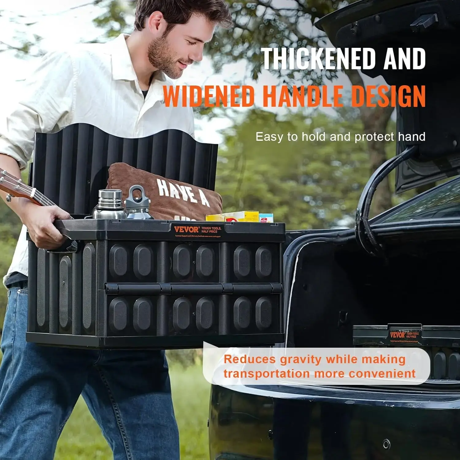45L Collapsible Storage Bins with Lids 3 Packs, Stackable Utility Crates with Handles, Large Folding Containers for Organizing