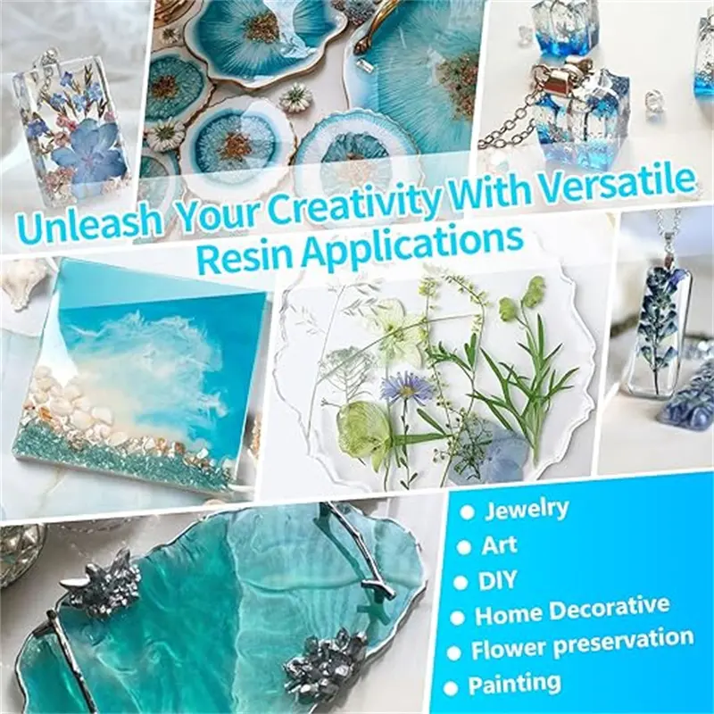 Premium Clear Epoxy Resin Kit Casting And Coating For River Table Tops Art Casting Jewelry Projects DIY Tumbler Crafts Molds