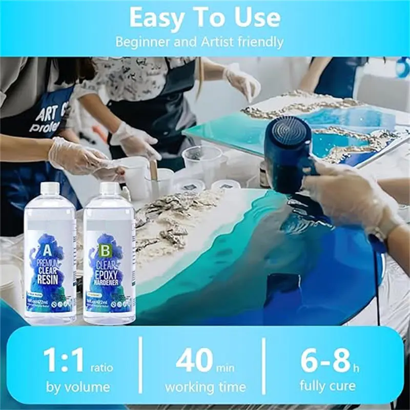 Premium Clear Epoxy Resin Kit Casting And Coating For River Table Tops Art Casting Jewelry Projects DIY Tumbler Crafts Molds