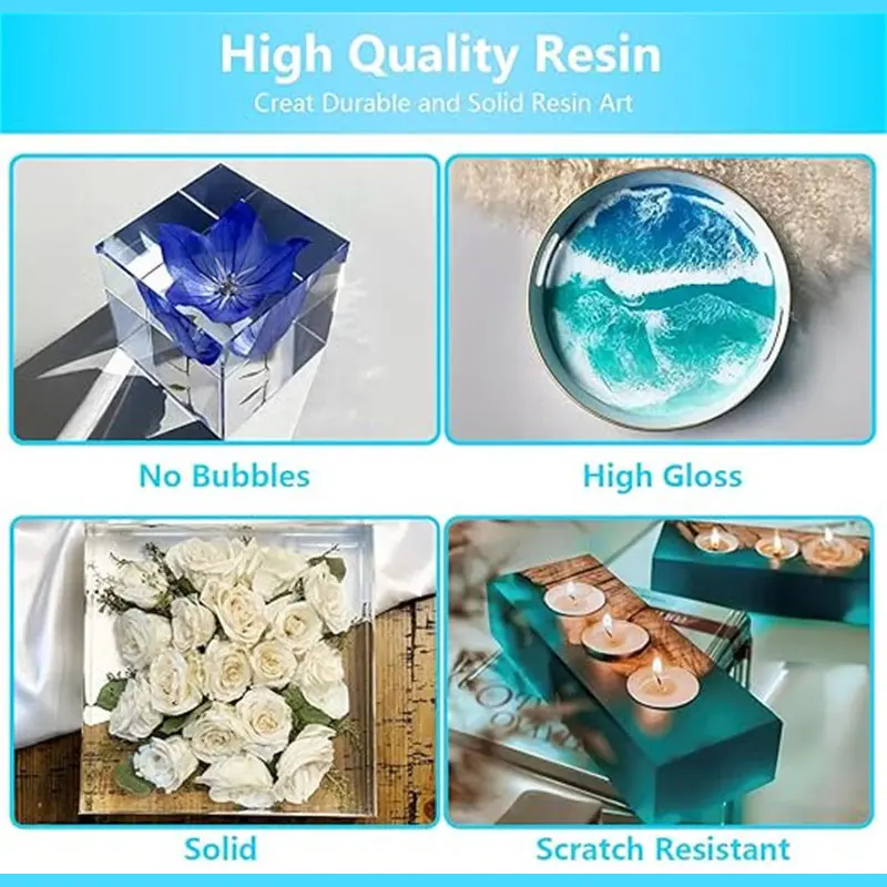 Premium Clear Epoxy Resin Kit Casting And Coating For River Table Tops Art Casting Jewelry Projects DIY Tumbler Crafts Molds