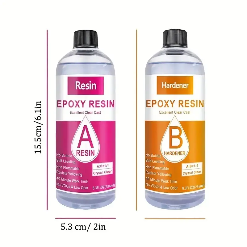 Crystal Clear Epoxy Resin Kit Casting And Coating For Table Tops Art Jewelry Projects DIY Tumbler Crafts Molds Mix 1:1 Ratio