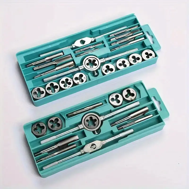 12/20pcs M3-M12 Metric Tap And Die Set For Precise Thread Cutting And Repair With Hand Screw Taps Straight Taper And Thread Tool