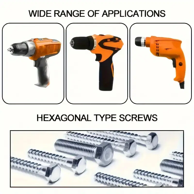 6pcs 80mm Long Deepening Hexagonal Socket Wrench Drill Socket Head 6/8/10/12/14/17mm Screwdriver Drill Bit Set Household Tools