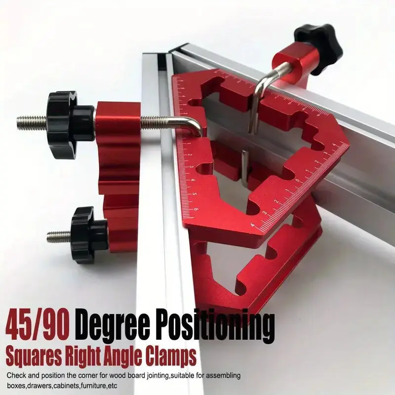 1 Set 45/90 Degree Woodworking Triangle Clamps Set Aluminum Alloy Right Angle Clamp Carpenter Tools For Cabinets Drawers Frames