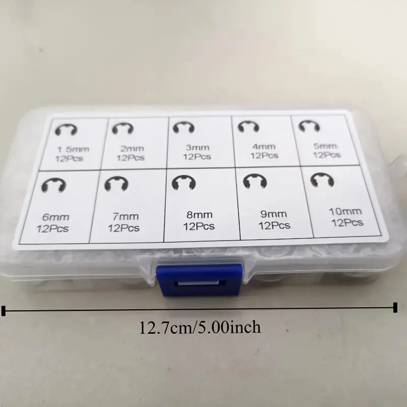 120pcs Stainless Steel Split Ring M1.5-M10 E-type Snap Spring Automotive Fasteners With Box Hand Tools For Safety Fixing