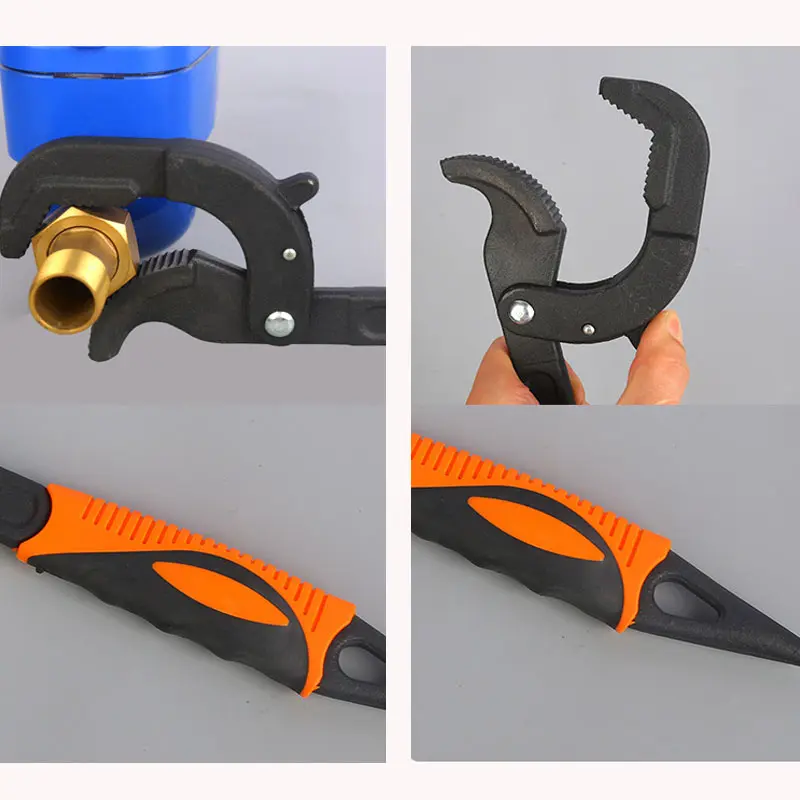1Pc 14-30/30-60mm Universal Key Pipe Wrench Open End Spanner Carbon Steel Snap Grip Tool Plumber Multifunctiona Hand Tools