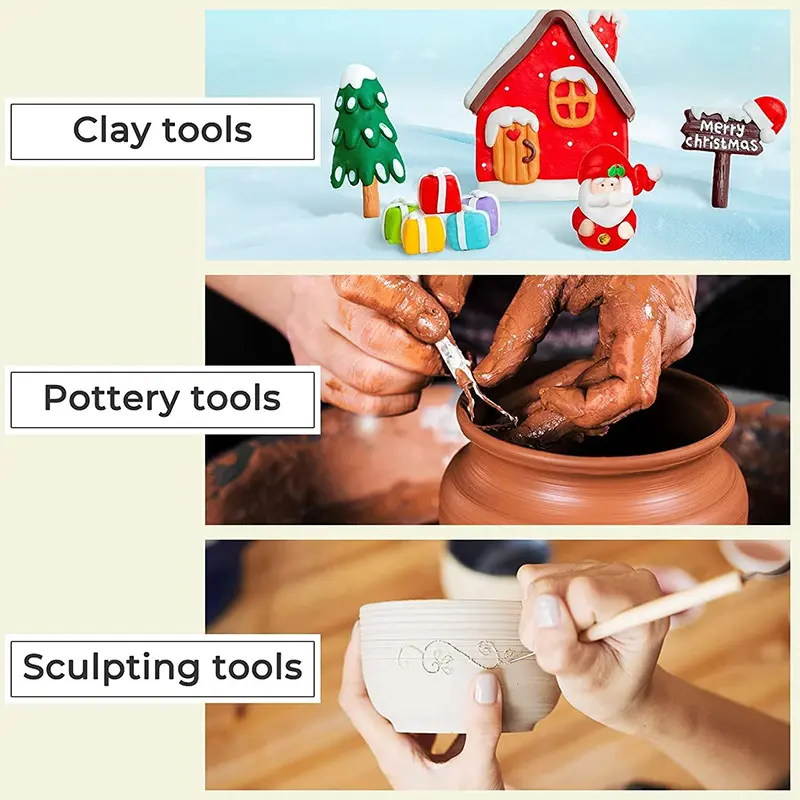 6pcs Clay Tools Kit Pottery Tools & Sculpting Tool Polymer Modeling Clay Cutters Sculpture Set For Carving Ceramics Molding DIY