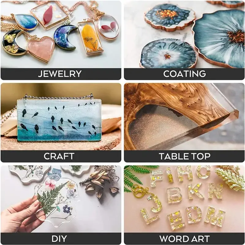 17.6oz Crystal Clear Epoxy Resin Kit Casting And Coating Kit High Gloss Low Odor Quick Cure For DIY Art Jewelry River Tabletops