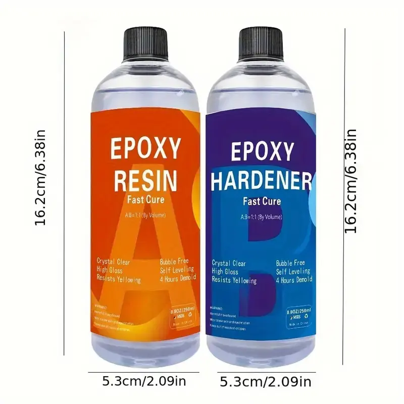 17.6oz Crystal Clear Epoxy Resin Kit Casting And Coating Kit High Gloss Low Odor Quick Cure For DIY Art Jewelry River Tabletops