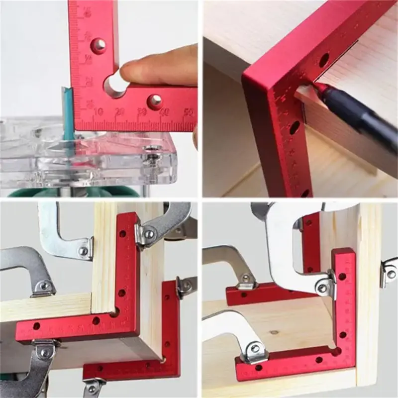 3pcs 90 Degrees L-Shaped Auxiliary Fixture Splicing Board Positioning Panel Fixed Clip Carpenter's Square Ruler Woodworking Tool