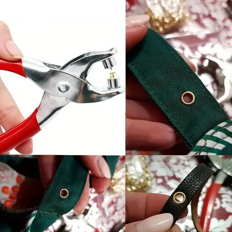 1 Set Grommet Eyelet Plier Kit Leather Manual Hole Punch Pliers For Belts Watch Bands Sewing Machine Bag DIY Eyelet Punch Tools