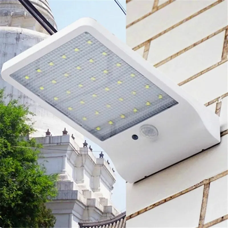 Solar Wall Lights Outdoor Waterproof 36/48 LED Solar Powered Motion Sensor Wall Lamp with Mounting Pole For Garden Pathway